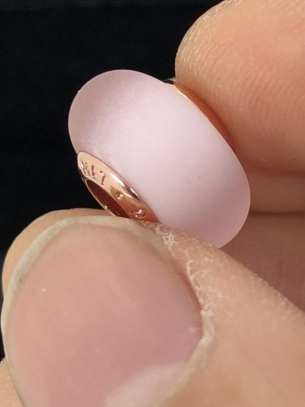 👍👍 Pandora Matte Pink Murano Glass Charm rose gold-plated